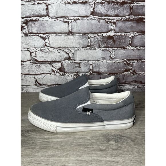 New Republic Grey Canvas Fabric Slip On Cork InSole Shoes Men Sz 11.5M US/44.5EU - Picture 1 of 16